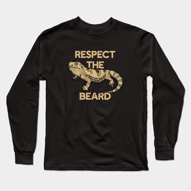 Bearded Dragon - Respect the Beard Long Sleeve T-Shirt by saitken